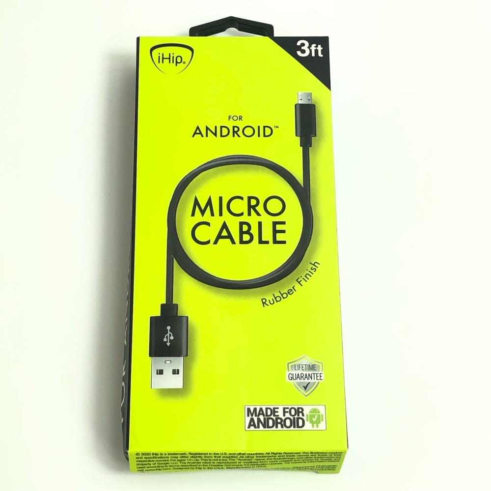 iHip Micro Cable for Android 3ft Rubber Finish